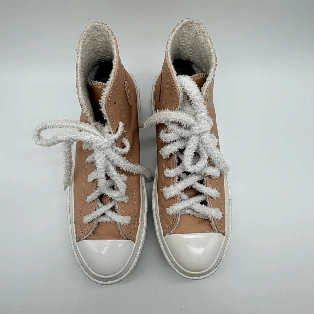 Converse Shoes Sz 8 Chuck Taylor All Star‎ 2X Platform High Cozy Sherpa Vachetta